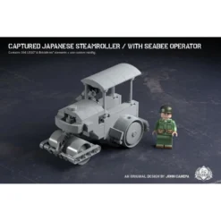 Captured Japanese Steamroller With Seabee Operator